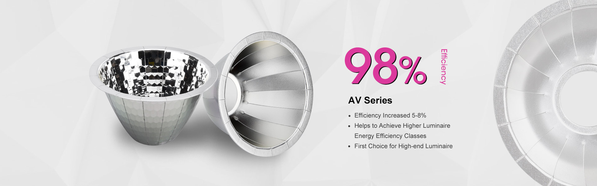 aluminum reflector, plastic reflector, lens