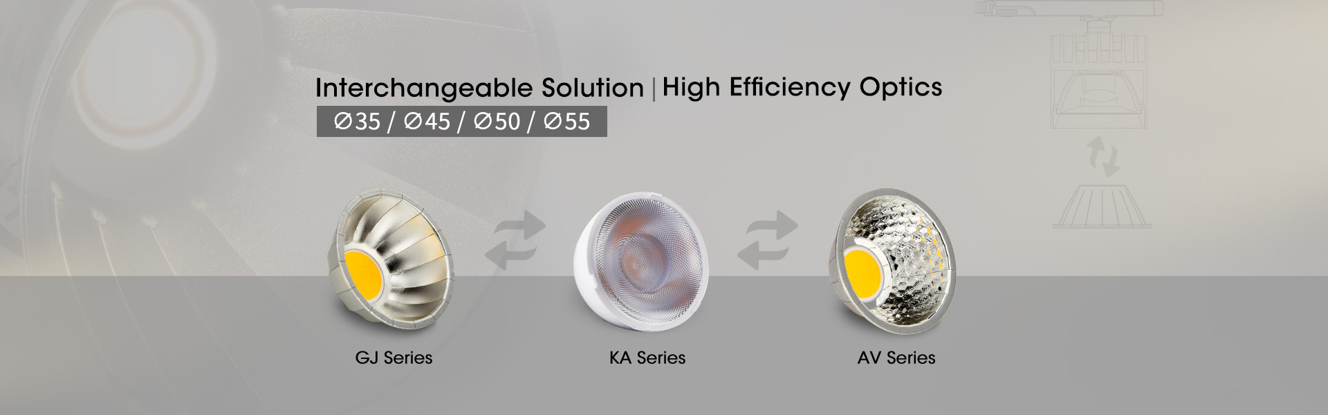 aluminum reflector, plastic reflector, lens